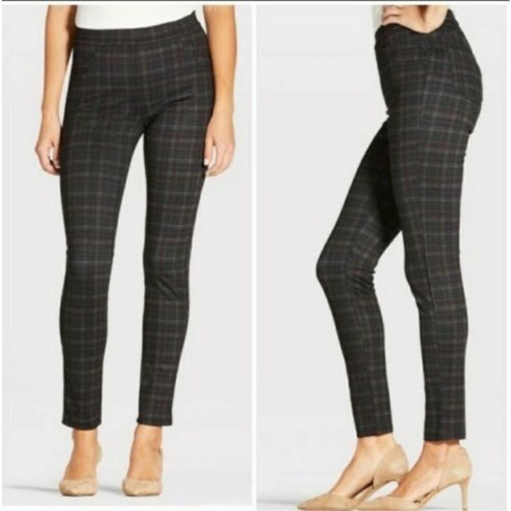 NWT SANCTUARY X ANTHROPOLOGIE Runway High Rise Ponte Legging Plaid Size L.